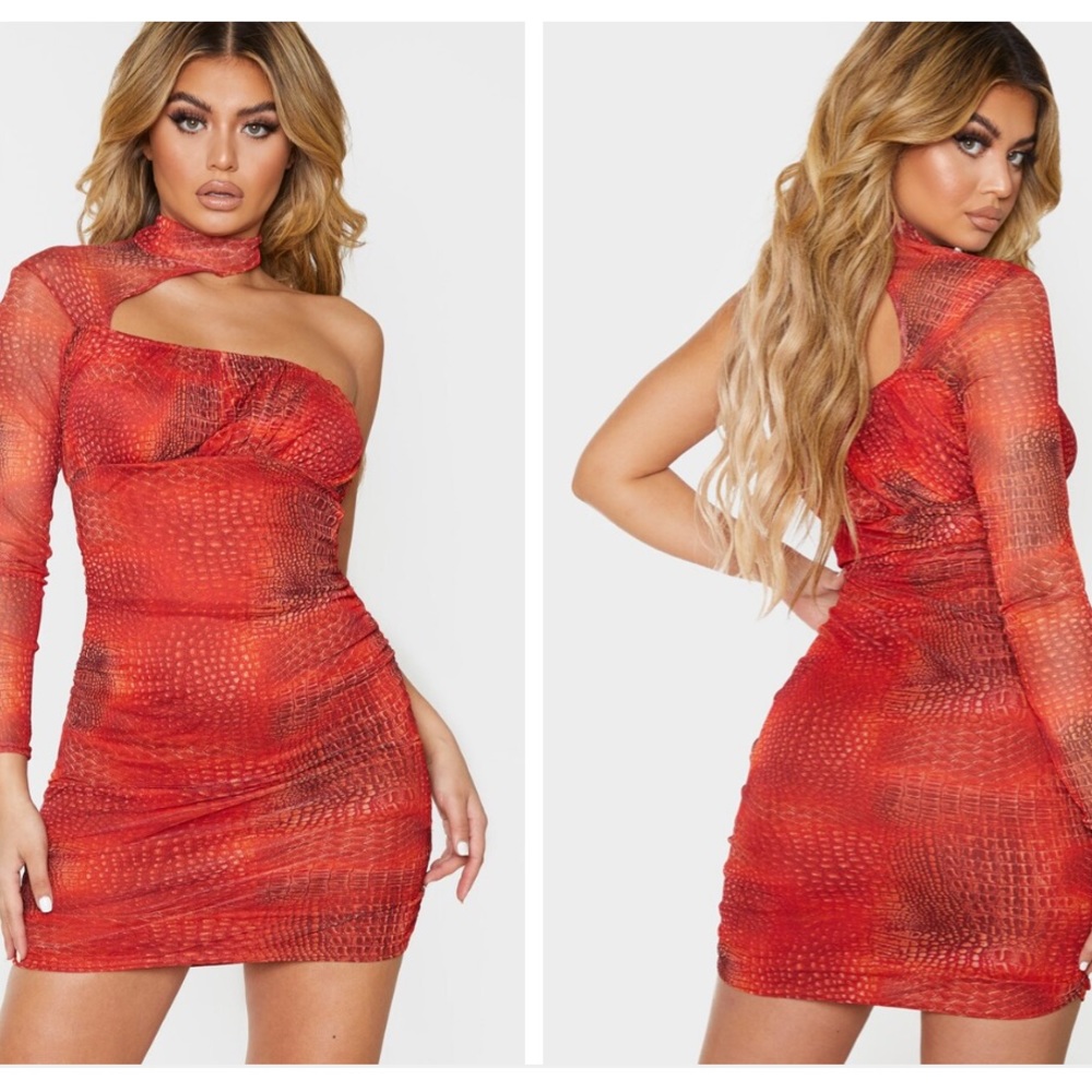 Mesh High Neck Mini Dress | PLT